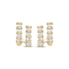 Thumbnail Image 2 of Baguette-Cut Diamond Two-Row J-Hoop Earrings 1/3 ct tw 10K Yellow Gold