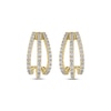 Thumbnail Image 2 of Diamond Three-Row J-Hoop Earrings 1/2 ct tw 10K Yellow Gold