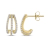Thumbnail Image 3 of Diamond Three-Row J-Hoop Earrings 1/2 ct tw 10K Yellow Gold