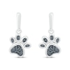 Thumbnail Image 2 of Black Diamond Paw Print Dangle Earrings 1/8 ct tw Sterling Silver