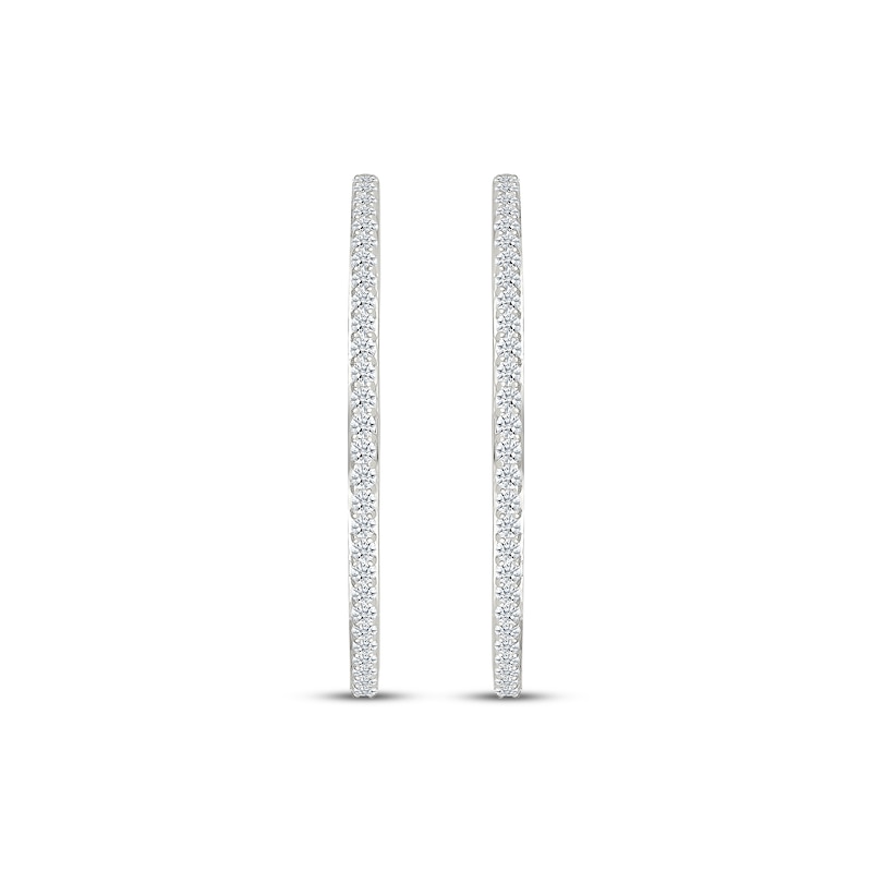 Main Image 2 of Diamond Hoop Earrings 2 ct tw 10K White Gold
