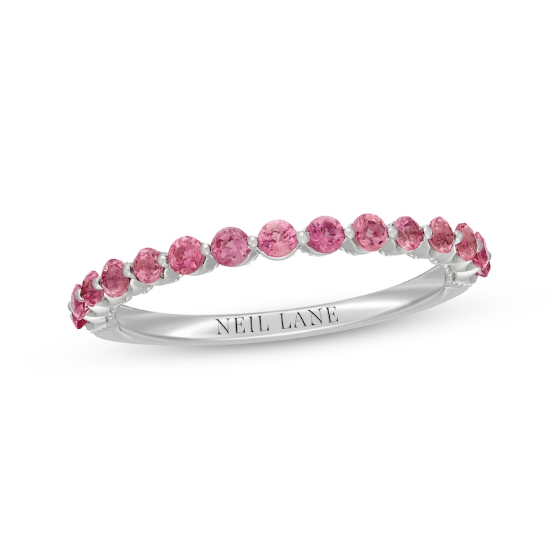 Main Image 1 of Neil Lane Pink Tourmaline Wedding Band 14K White Gold