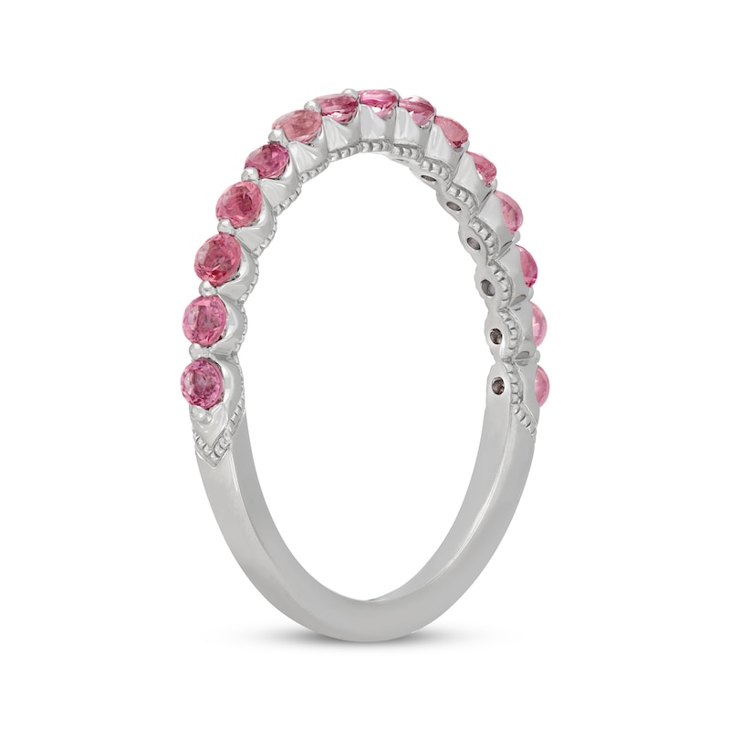 Main Image 2 of Neil Lane Pink Tourmaline Wedding Band 14K White Gold