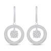 Thumbnail Image 2 of Multi-Diamond Center Circle Dangle Hoop Earrings 5/8 ct tw 10K White Gold