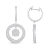 Thumbnail Image 3 of Multi-Diamond Center Circle Dangle Hoop Earrings 5/8 ct tw 10K White Gold