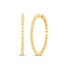 Thumbnail Image 1 of Diamond Beaded Hoop Earrings 1/2 ct tw 10K Yellow Gold