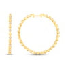Thumbnail Image 3 of Diamond Beaded Hoop Earrings 1/2 ct tw 10K Yellow Gold