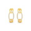 Thumbnail Image 2 of Diamond Chain Link Hoop Earrings 1/4 ct tw 10K Yellow Gold