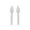 Thumbnail Image 2 of Multi-Diamond Teardrop Hoop Earrings 3/8 ct tw 10K White Gold