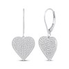 Thumbnail Image 1 of Diamond Heart-Shaped Concave Dangle Earrings 1 ct tw 10K White Gold