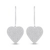 Thumbnail Image 2 of Diamond Heart-Shaped Concave Dangle Earrings 1 ct tw 10K White Gold