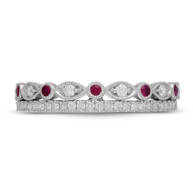 Main Image 3 of Neil Lane Diamond & Ruby Anniversary Ring 1/4 ct tw 14K White Gold