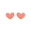 Thumbnail Image 2 of Children's Pink Enamel Heart Stud Earrings 14K Yellow Gold