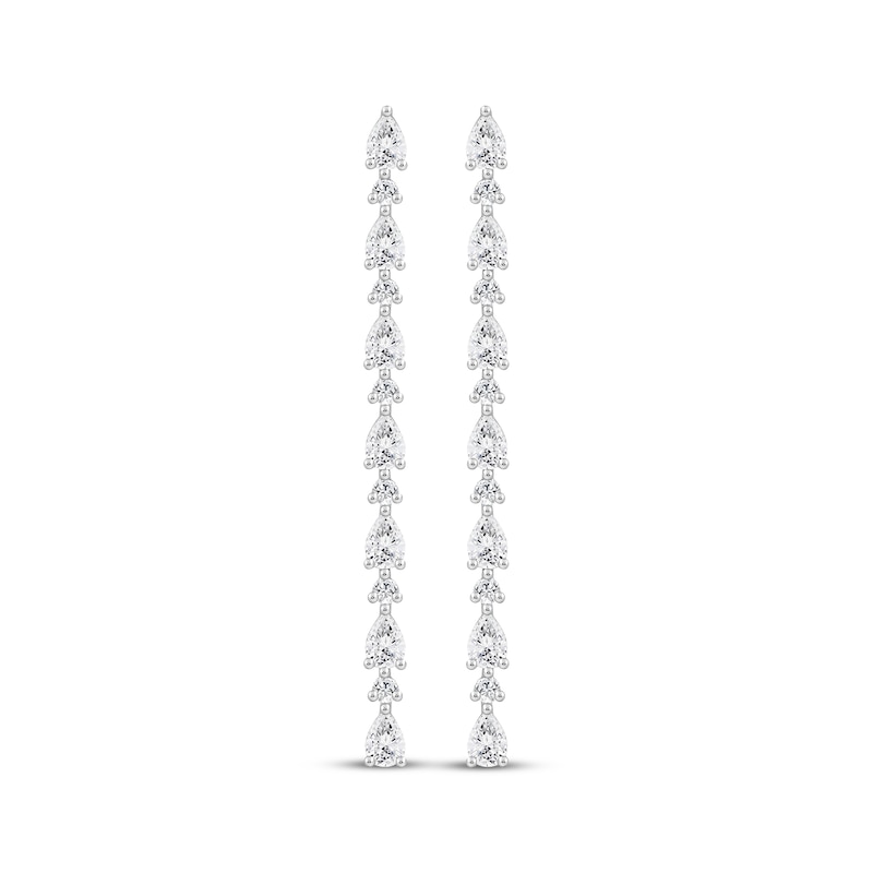 Main Image 2 of Pear-Shaped & Round-Cut Diamond Drop Earrings 2 ct tw 10K White Gold