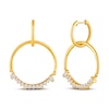 Thumbnail Image 1 of Diamond Convertible Circle Dangle & Hoop Earrings 1/2 ct tw 10K Yellow Gold