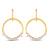 Thumbnail Image 2 of Diamond Convertible Circle Dangle & Hoop Earrings 1/2 ct tw 10K Yellow Gold