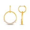 Thumbnail Image 3 of Diamond Convertible Circle Dangle & Hoop Earrings 1/2 ct tw 10K Yellow Gold