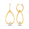 Thumbnail Image 1 of Multi-Diamond Convertible Teardrop Dangle & Hoop Earrings 1/10 ct tw 10K Yellow Gold