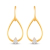 Thumbnail Image 2 of Multi-Diamond Convertible Teardrop Dangle & Hoop Earrings 1/10 ct tw 10K Yellow Gold
