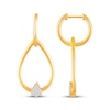 Thumbnail Image 3 of Multi-Diamond Convertible Teardrop Dangle & Hoop Earrings 1/10 ct tw 10K Yellow Gold