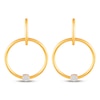 Thumbnail Image 2 of Multi-Diamond Convertible Circle Dangle & Hoop Earrings 1/10 ct tw 10K Yellow Gold