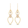 Thumbnail Image 2 of Multi-Diamond Teardrop Flip Dangle Earrings 1/2 ct tw 10K Yellow Gold