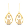 Thumbnail Image 5 of Multi-Diamond Teardrop Flip Dangle Earrings 1/2 ct tw 10K Yellow Gold