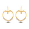 Thumbnail Image 2 of Diamond Heart Dangle Hoop Earrings 1/3 ct tw 10K Yellow Gold