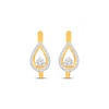 Thumbnail Image 2 of Diamond Teardrop Hoop Earrings 1/3 ct tw 10K Yellow Gold