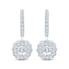Thumbnail Image 2 of Diamond Arabesque Dangle Hoop Earrings 1-1/6 ct tw 10K White Gold