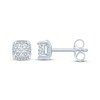 Thumbnail Image 3 of Princess-Cut Diamond Quad Cushion Halo Stud Earrings 1/4 ct tw 10K White Gold