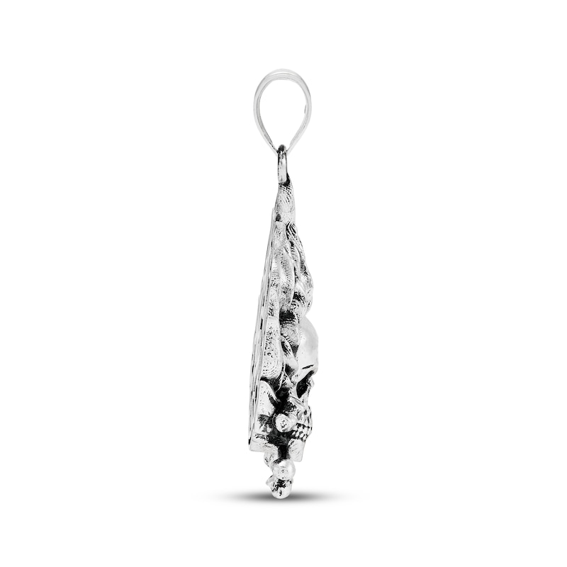 Main Image 3 of Charmed Memories Skull & Flames Charm Sterling Silver