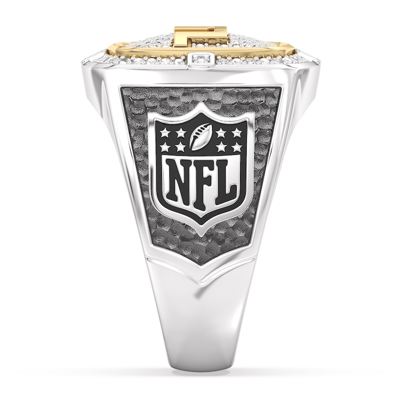 Main Image 3 of True Fans Atlanta Falcons Championship Ring Sterling Silver & 10K Yellow Gold Ring