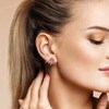 Thumbnail Image 4 of Diamond Five-Row Split J-Hoop Huggie Earrings 1/3 ct tw 10K Rose Gold