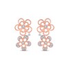 Thumbnail Image 2 of Diamond Openwork Tilted Flower Earrings 1/8 ct tw 10K Rose Gold