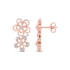 Thumbnail Image 3 of Diamond Openwork Tilted Flower Earrings 1/8 ct tw 10K Rose Gold