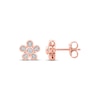 Thumbnail Image 3 of Diamond Flower Stud Earrings 1/10 ct tw 10K Rose Gold