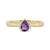 Thumbnail Image 3 of Pear-Shaped Amethyst & Round-Cut White Topaz Ring 10K Yellow Gold