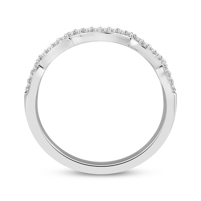 Main Image 3 of Now + Forever Diamond Contour Wedding Band 1/8 ct tw 14K White Gold