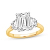 Thumbnail Image 1 of Memories Moments Magic Emerald-Cut Lab-Grown Diamond Three-Stone Engagement Ring 3-7/8 ct tw 14K Yellow Gold