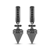 Thumbnail Image 2 of Ink & Ice Black Diamond Spike Dangle Hoop Earrings 1/4 ct tw Black Rhodium-Plated Sterling Silver