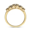 Thumbnail Image 2 of Variable Color Diamonds Multi-Row Cluster Ring 1-1/4 ct tw 10K Yellow Gold