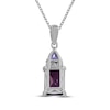 Thumbnail Image 3 of Amethyst, Tanzanite & White Lab-Created Sapphire Necklace Sterling Silver 18&quot;