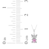 Thumbnail Image 5 of Heart-Shaped Pink Lab-Created Sapphire & White Lab-Created Sapphire Kitten Necklace Sterling Silver 18"