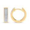 Thumbnail Image 3 of Men's Two-Row Diamond Huggie Hoop Earrings 1/3 ct tw 10K Yellow Gold