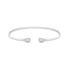Thumbnail Image 1 of Multi-Diamond Pavé-Set Teardrop Flex Cuff Bangle Bracelet 1/4 ct tw Sterling Silver