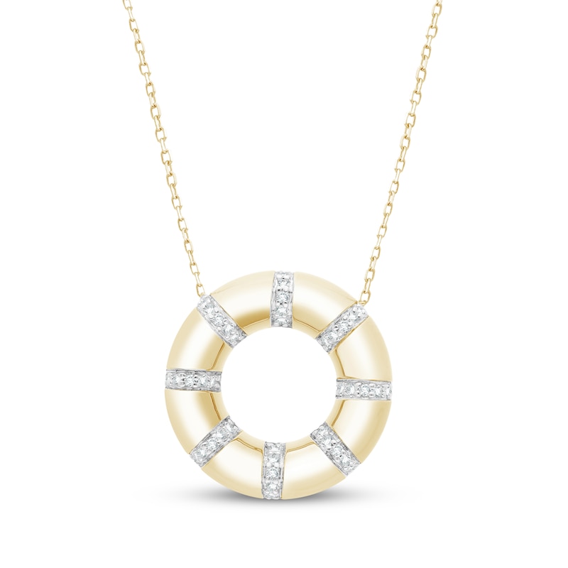 Main Image 1 of Diamond Circle Necklace 1/6 ct tw 10K Yellow Gold 18&quot;