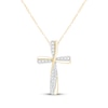 Thumbnail Image 1 of Diamond Twist Cross Necklace 1/4 ct tw 10K Yellow Gold 18&quot;