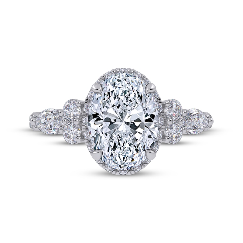 Main Image 3 of Now + Forever Oval-Cut Lab-Grown Diamond Halo Engagement Ring 2-3/4 ct tw 14K White Gold