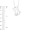 Thumbnail Image 2 of Black & White Diamond Puppy Silhouette Necklace 1/10 ct tw 10K White Gold 18"